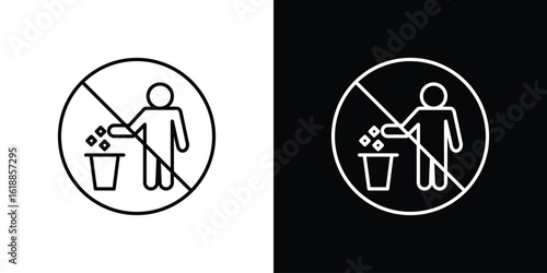 Do not litter signs set,vector and illustration