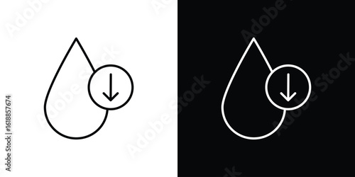 Crude oil barrel price falling down icon set,vector and illustration