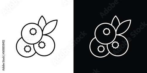 Blueberry icon set,vector and illustration