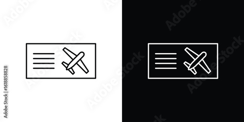 Air tickets icon set,vector and illustration