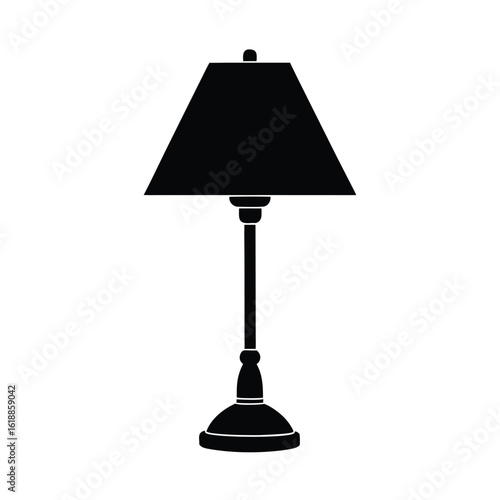 Isolated table lamp with shade, a modern home decor object for illumination