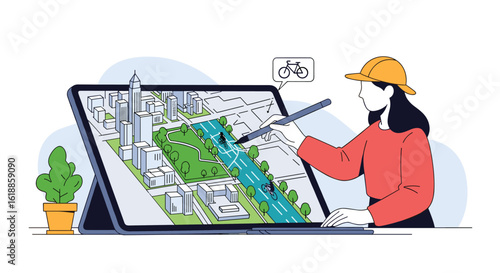 Urban planning and development visualization tools for sustainable city design and smart infrastructure projects