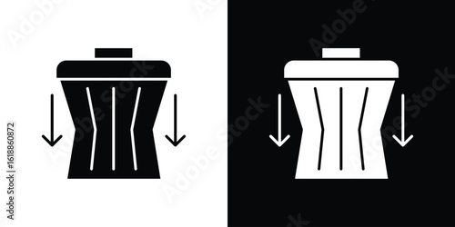 Waste reduction icon silhouette set. vector pictograms for ui
