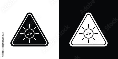 UV light do not look signs silhouette set. vector pictograms for ui