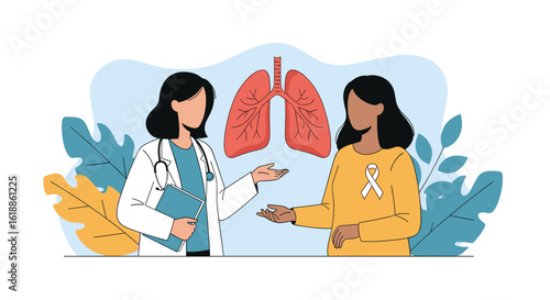 Medical consultation about respiratory health and lung disease awareness and treatment options