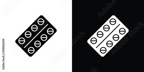 Oral contraception icon silhouette set. vector pictograms for ui