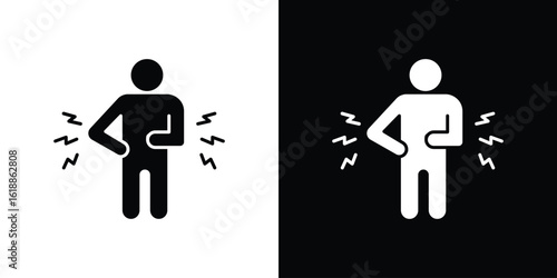Muscle pain icon silhouette set. vector pictograms for ui