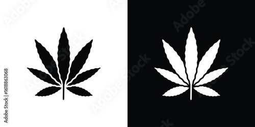 Marijuana icon silhouette set. vector pictograms for ui