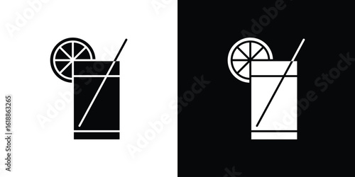 Lemonade icon silhouette set. vector pictograms for ui