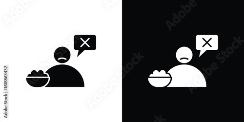 Lack of appsetite icon silhouette set. vector pictograms for ui