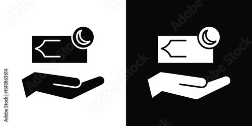 Infaq icon silhouette set. vector pictograms for ui