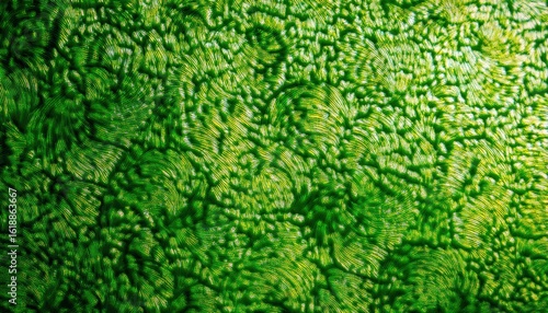 closeup of vibrant green brain coral texture with fluorescent patterns for abstract or marine design use

