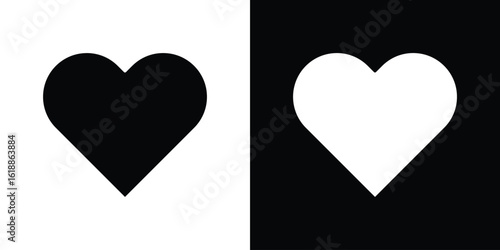 Heart icon silhouette set. vector pictograms for ui