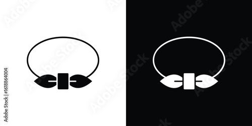Hair tie icon silhouette set. vector pictograms for ui