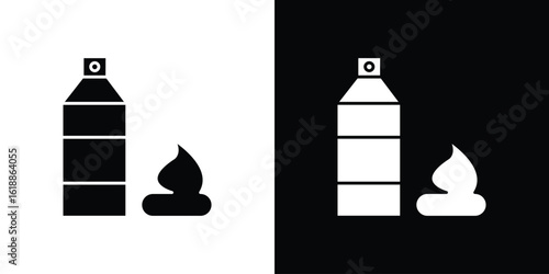 Hair mousse icon silhouette set. vector pictograms for ui