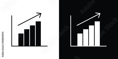 Growing profit icon silhouette set. vector pictograms for ui