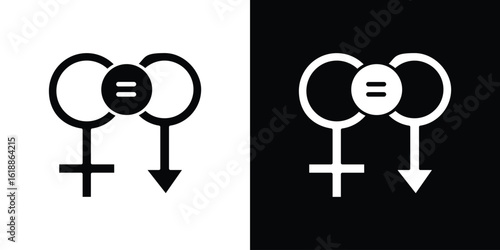 Gender equality icon silhouette set. vector pictograms for ui
