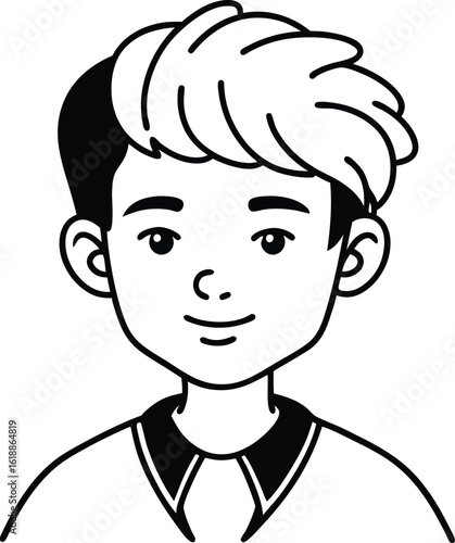 student avatar flat vector line art white background attentive