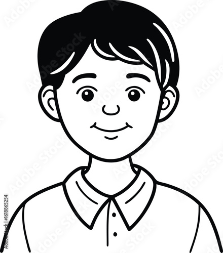 student avatar flat vector line art white background with glasses