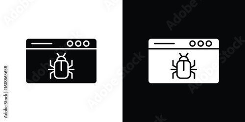Bug icon silhouette set. vector pictograms for ui