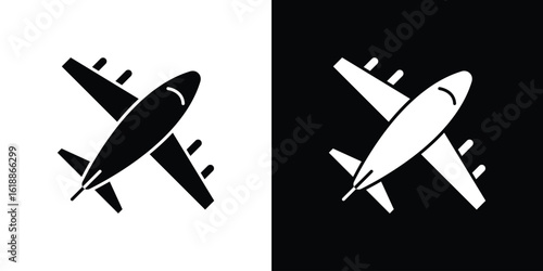 Airplane icon silhouette set. vector pictograms for ui