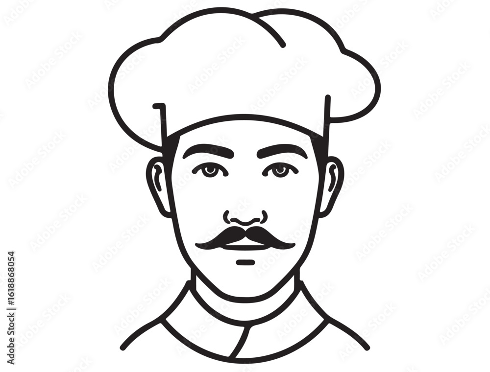 Obraz premium CHEF PROFILE SILHOUETTE