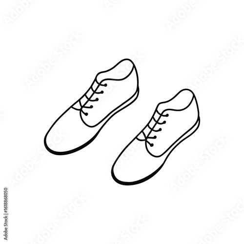 shoelace shoes line art vector illustration