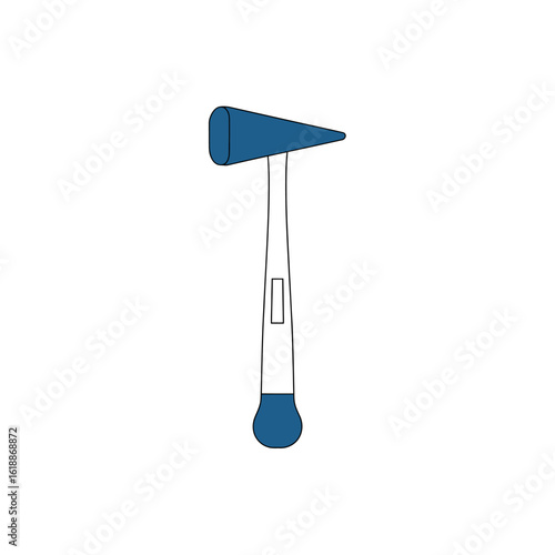 Neurology tool percussion hammer medical examination diagnostic instrument for reflexes checking on a white background in digital illustration style