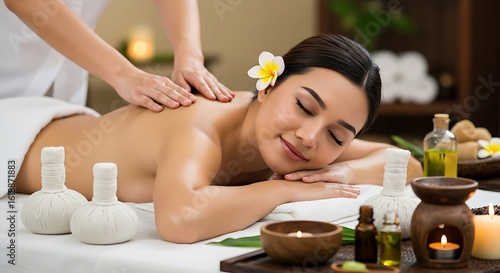 Woman enjoying a relaxing back massage at a luxury spa resort