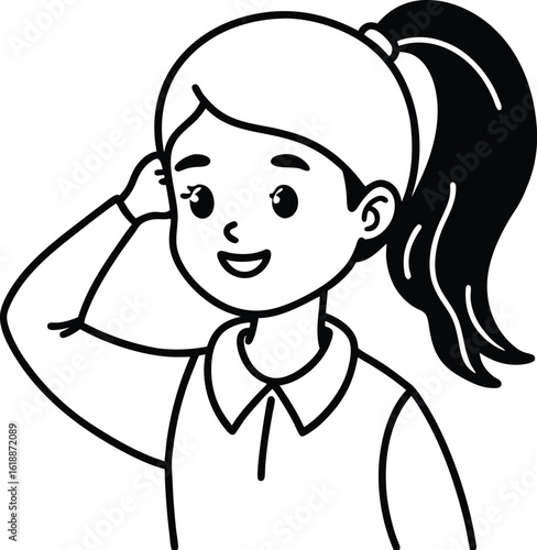 student avatar flat vector line art white background with glasses