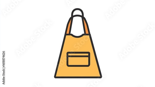 A single vector icon of an apron, bold black outline, flat colors, no gradient, simple and modern style, white background, high contrast 