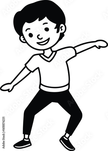 student avatar flat vector line art white background attentive eyes