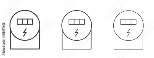 electric meter icon - editable stroke vector illustration