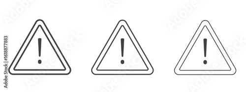 Free Download Warning attention signs - editable stroke vector illustration - GFXLoad