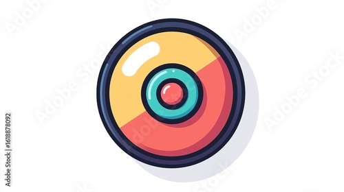 Colorful circular icon with modern design on transparent background