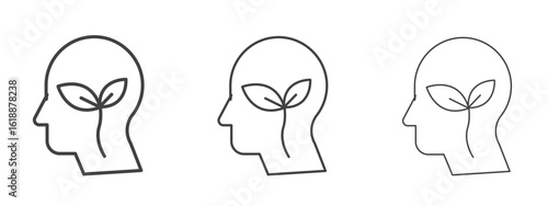 Think green icon - editable stroke vector illustration