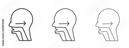 Swallowing reflex icon - editable stroke vector illustration