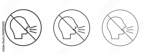Stop talking signs - editable stroke vector illustration