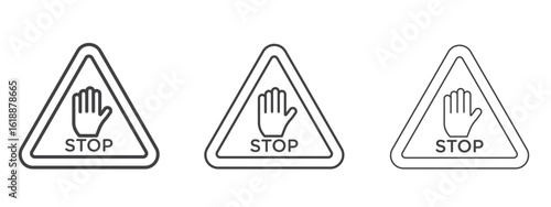 Stop security signs - editable stroke vector illustration