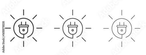 Solar energy icon - editable stroke vector illustration