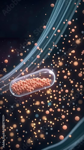 Capsule Release Sequence, microbiome-based drug visualization microbiome-based drug release microbiome-based drug capsule journey