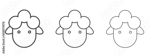 Sheep icon - editable stroke vector illustration