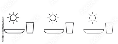 Sahur time icon - editable stroke vector illustration