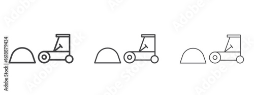 Road construction signs - editable stroke vector illustration