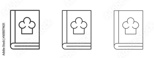Recipe book icon - editable stroke vector illustration