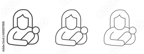 Postnatal care icon - editable stroke vector illustration