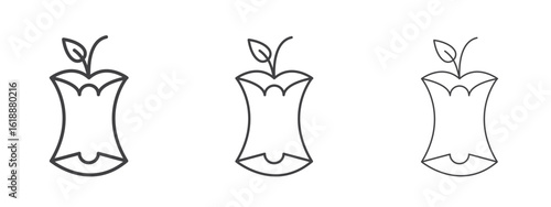 Organic waste icon - editable stroke vector illustration