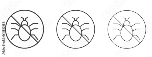 No parasitic insects signs - editable stroke vector illustration