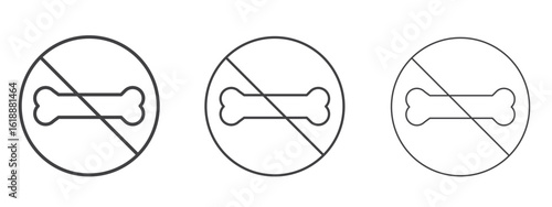 No bones signs - editable stroke vector illustration