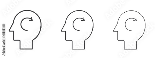 Memory recall icon - editable stroke vector illustration